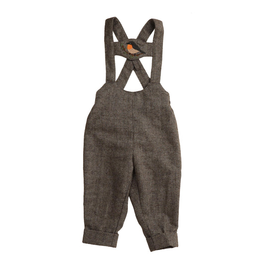 BELATI TAUPE BIRD EMBROIDERED OVERALLS