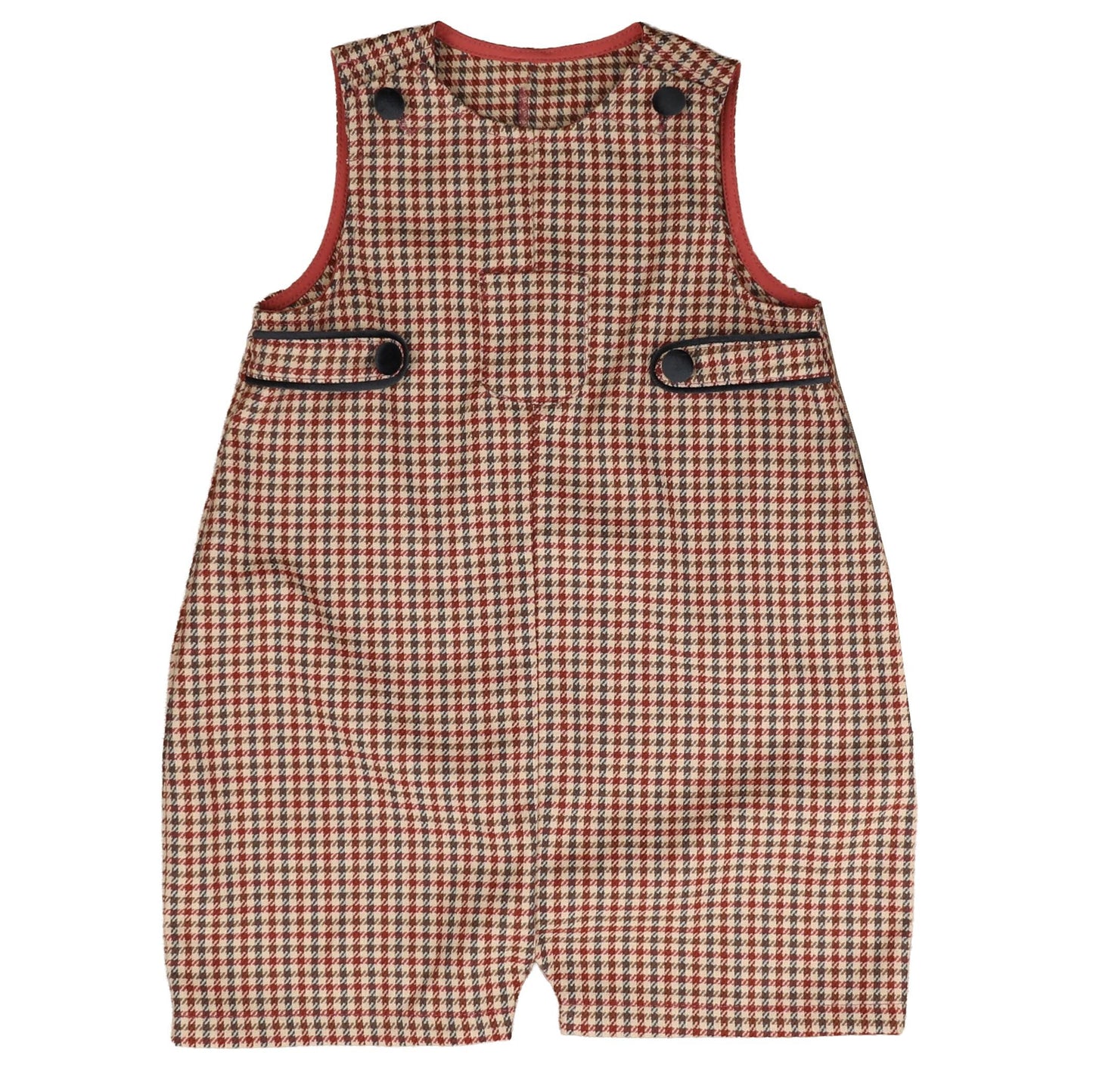 BELATI WINE HOUNDSTOOTH POCKET ROMPER