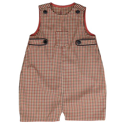 BELATI WINE HOUNDSTOOTH POCKET ROMPER