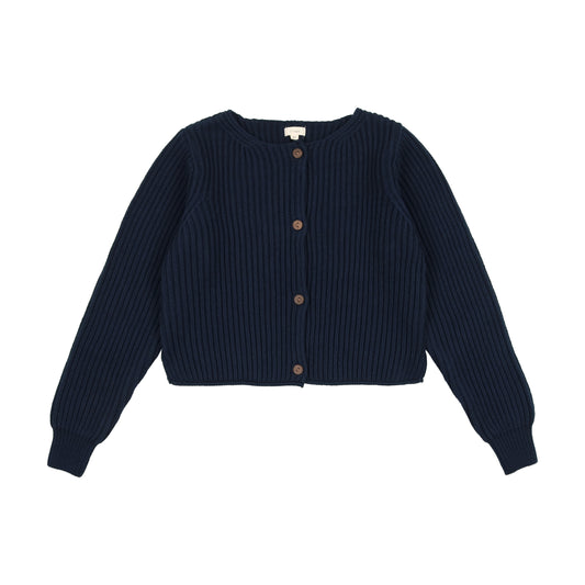 LIL LEGS NAVY CHUNKY KNIT CARDIGAN [FINAL SALE]