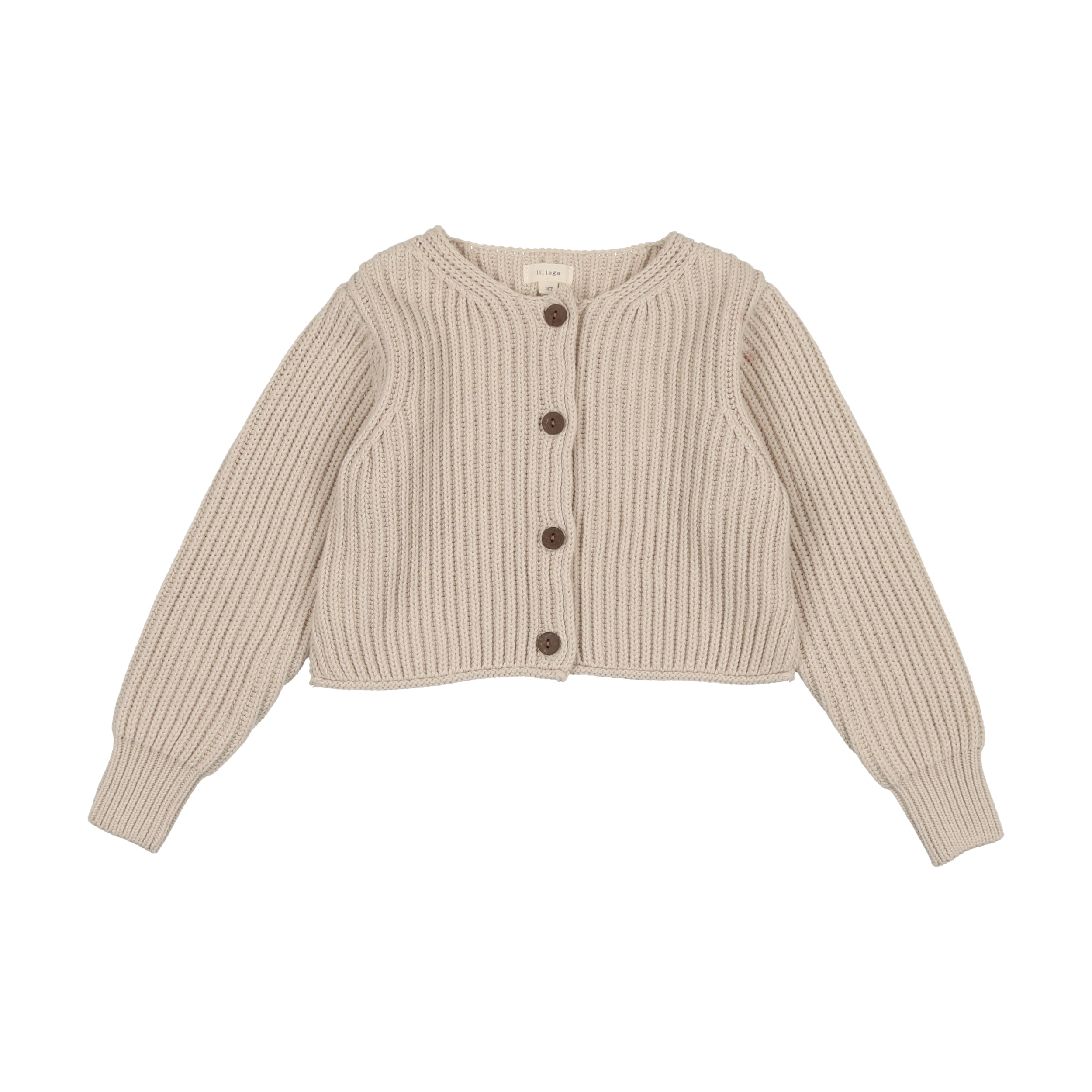 LIL LEGS TAN CHUNKY KNIT CARDIGAN Luibelle