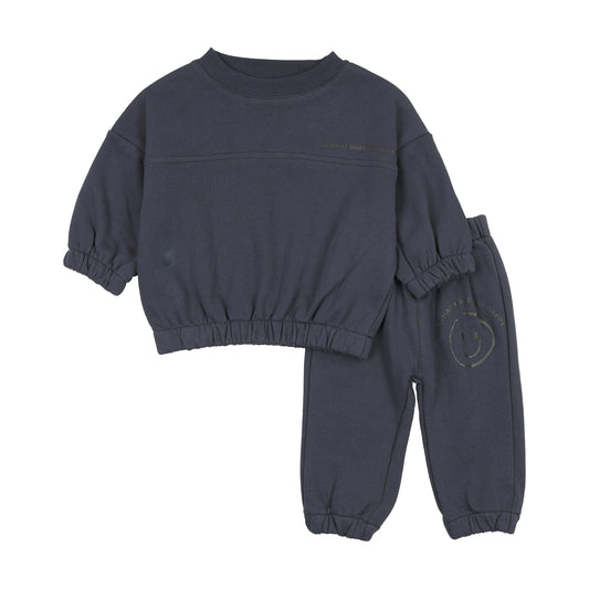 FARREN + ME NAVY FRENCH TERRY SWEATSHIRT SET