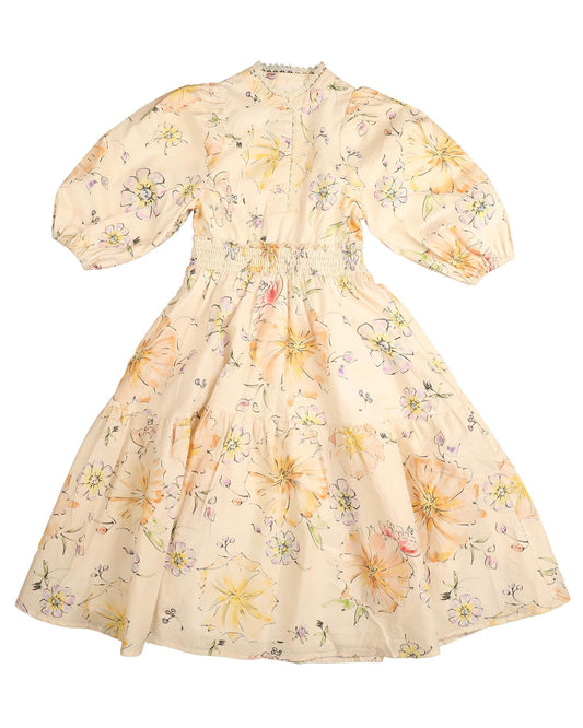 Peach Floral Button Dress | Size 10 by Belati Peach Floral Button Dress | Size 10 by Belati