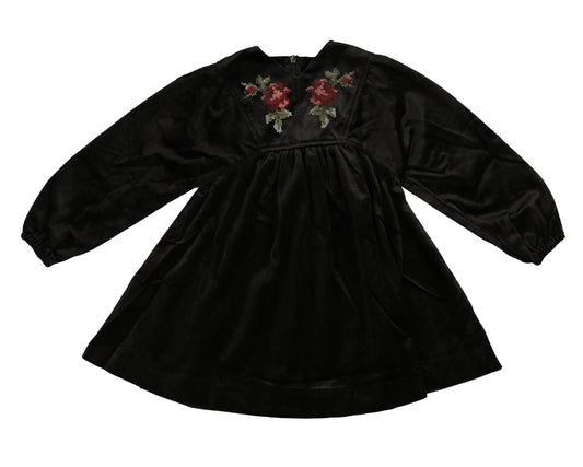 BELATI BLACK CORD EMBROIDERED DRESS [FINAL SALE]