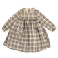 BELATI BLUE PLAID LACE COLLAR DRESS