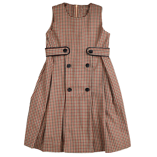 BELATI WINE HOUNDSTOOTH DOUBLE BREASTED DRESS