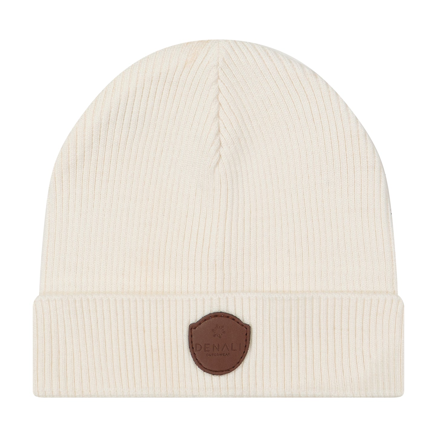 DENALI CREAM RIBBED KNIT BEANIE