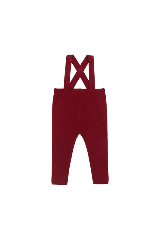 BIRINIT PETIT BURGUNDY KNIT SUSPENDER LEGGING