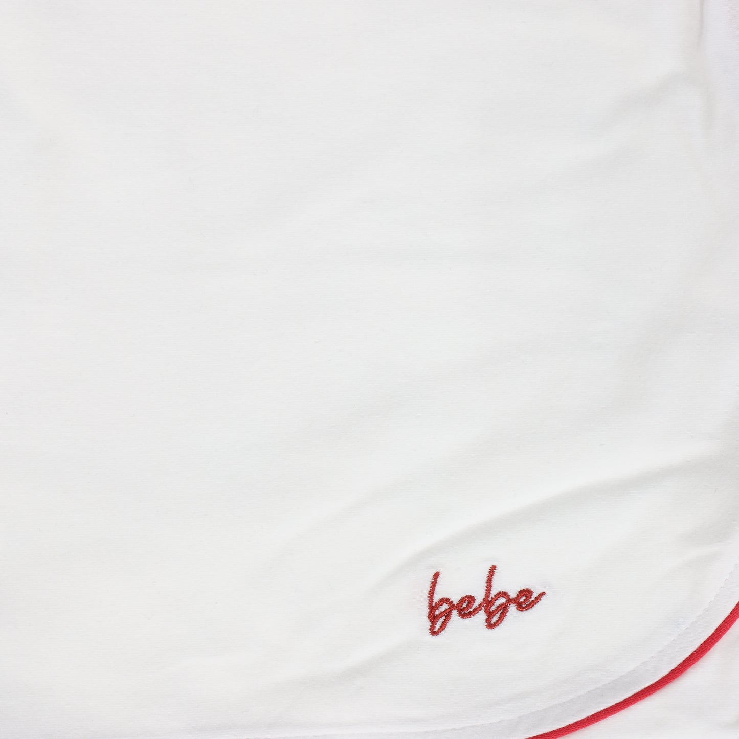 BEBE JOLEE WHITE/PINK PIPED BEBE BLANKET