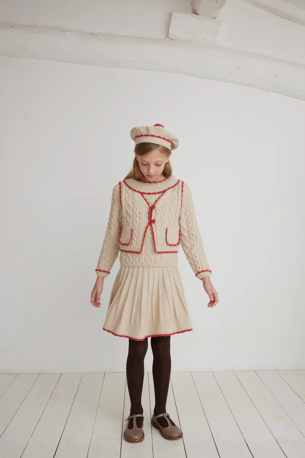 BEBE ORGANIC BEIGE TEXTURED KNIT SKIRT