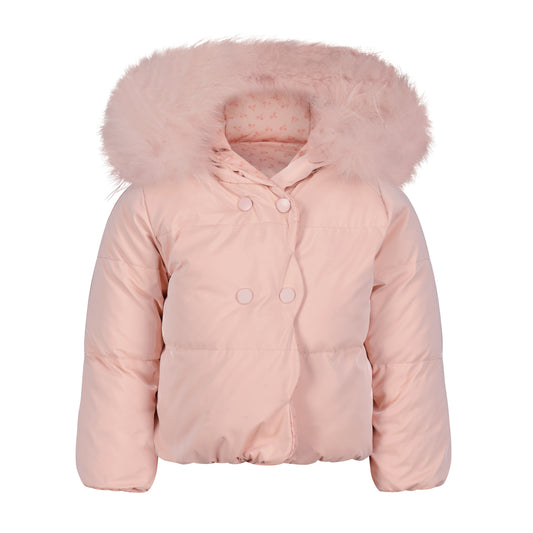 SCOTCH BONNET PINK REVERSIBLE FUR LINED COAT