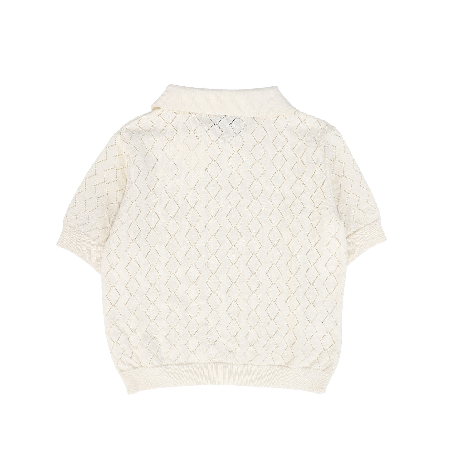 BIRINIT PETITE IVORY OPEN KNIT COLLAR SWEATER