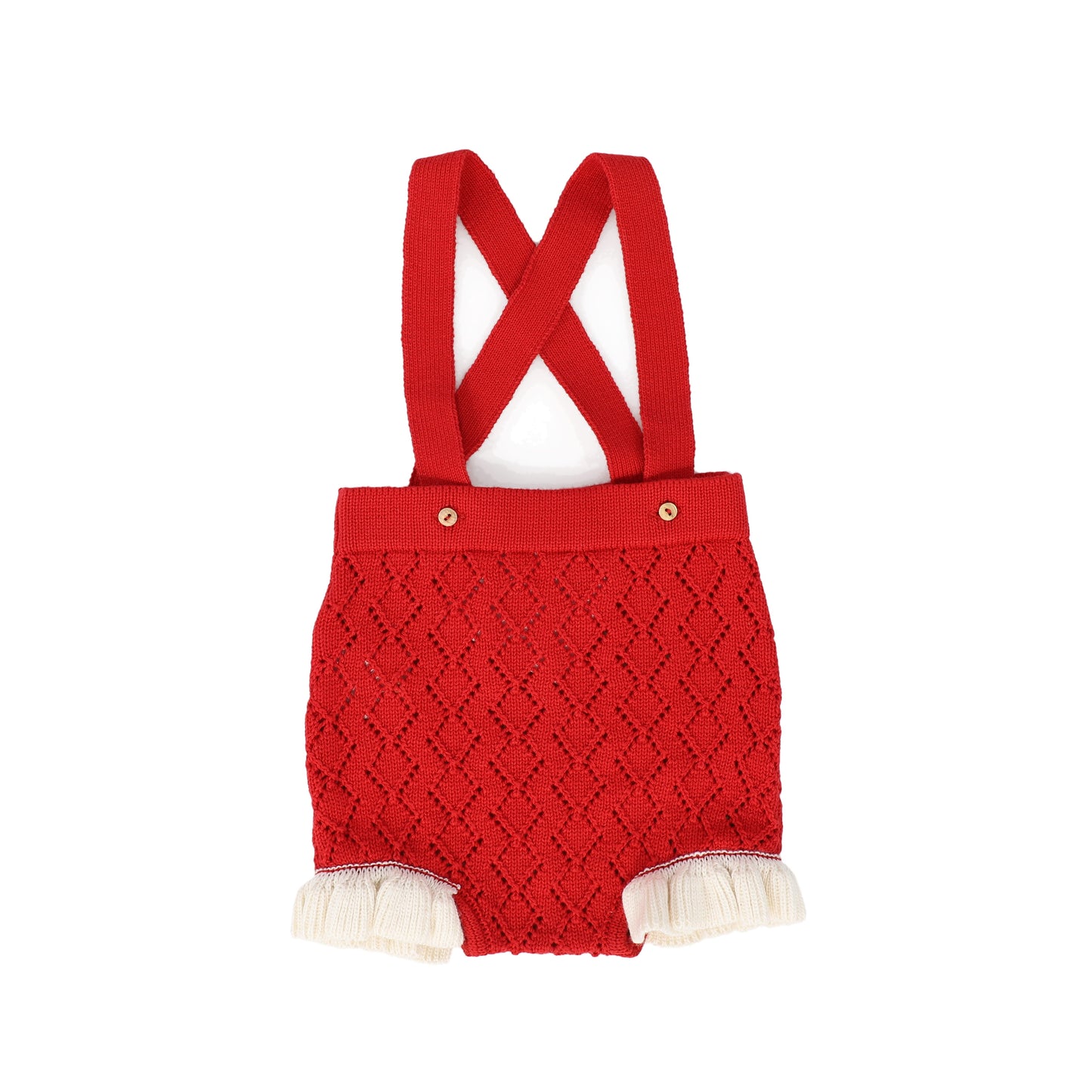 BIRINIT PETITE RED OPEN KNIT SUSPENDER BLOOMER