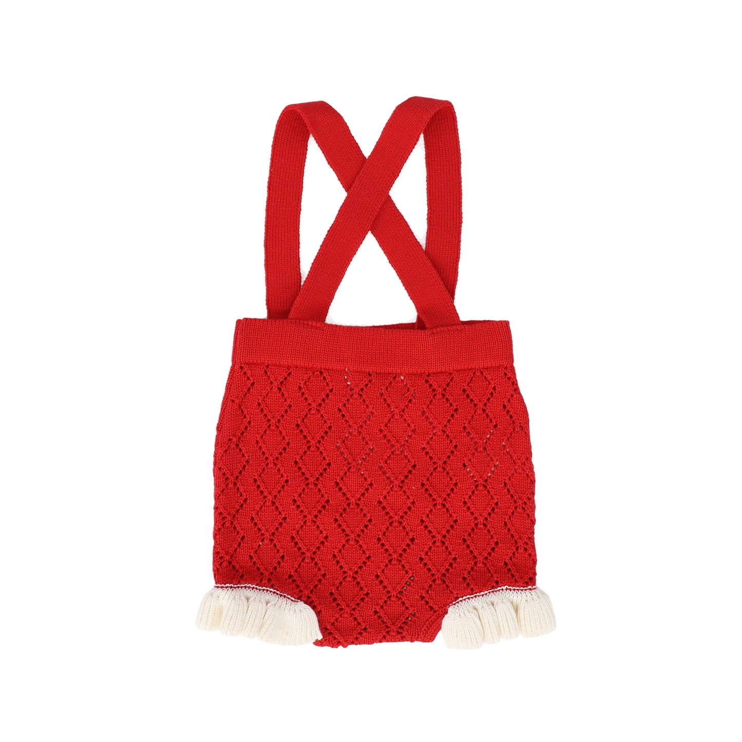 BIRINIT PETITE RED OPEN KNIT SUSPENDER BLOOMER