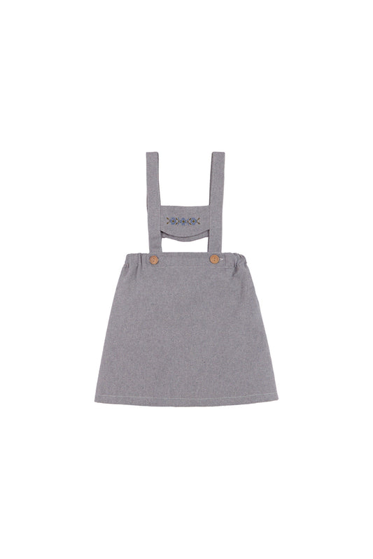 BIRINIT PETIT GREY TEXTURED H-BACK JUMPER
