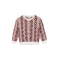 BIRINIT PETIT BURGUNDY FLORAL KNIT CARDIGAN