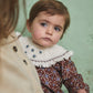BIRINIT PETIT BROWN FLORAL SMOCK COLLAR ROMPER