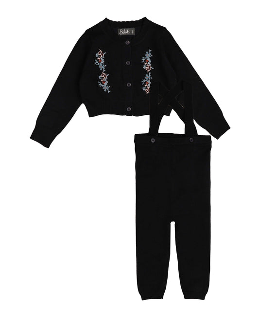 BELATI NAVY EMBROIDERED SUSPENDER PANT SET [FINAL SALE]