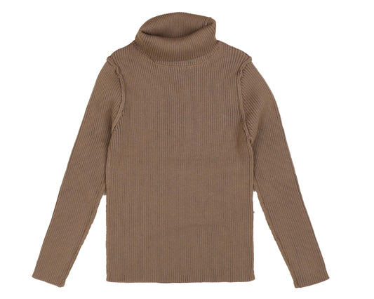 BELATI TAUPE RIBBED TURTLENECK SHELL [Final Sale]