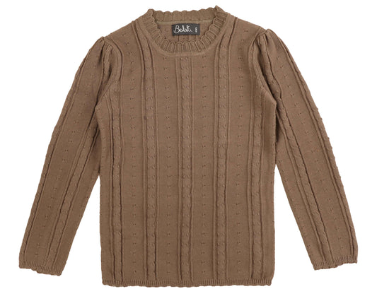 BELATI TAUPE RIBBED POINTELLE SHELL [Final Sale]