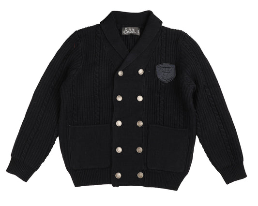 BELATI NAVY DOUBLE BREASTED CABLE KNIT CARDIGAN