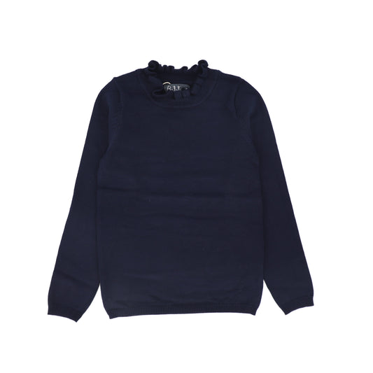BELATI NAVY RIBBON TRIM KNIT SWEATER