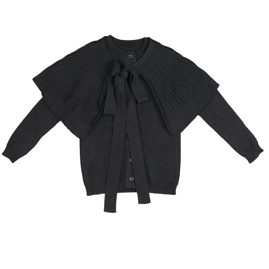 BELATI NAVY CAPE COLLAR KNIT SWEATER