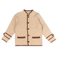 BELATI BEIGE/CAMEL TRIM KNIT BLAZER