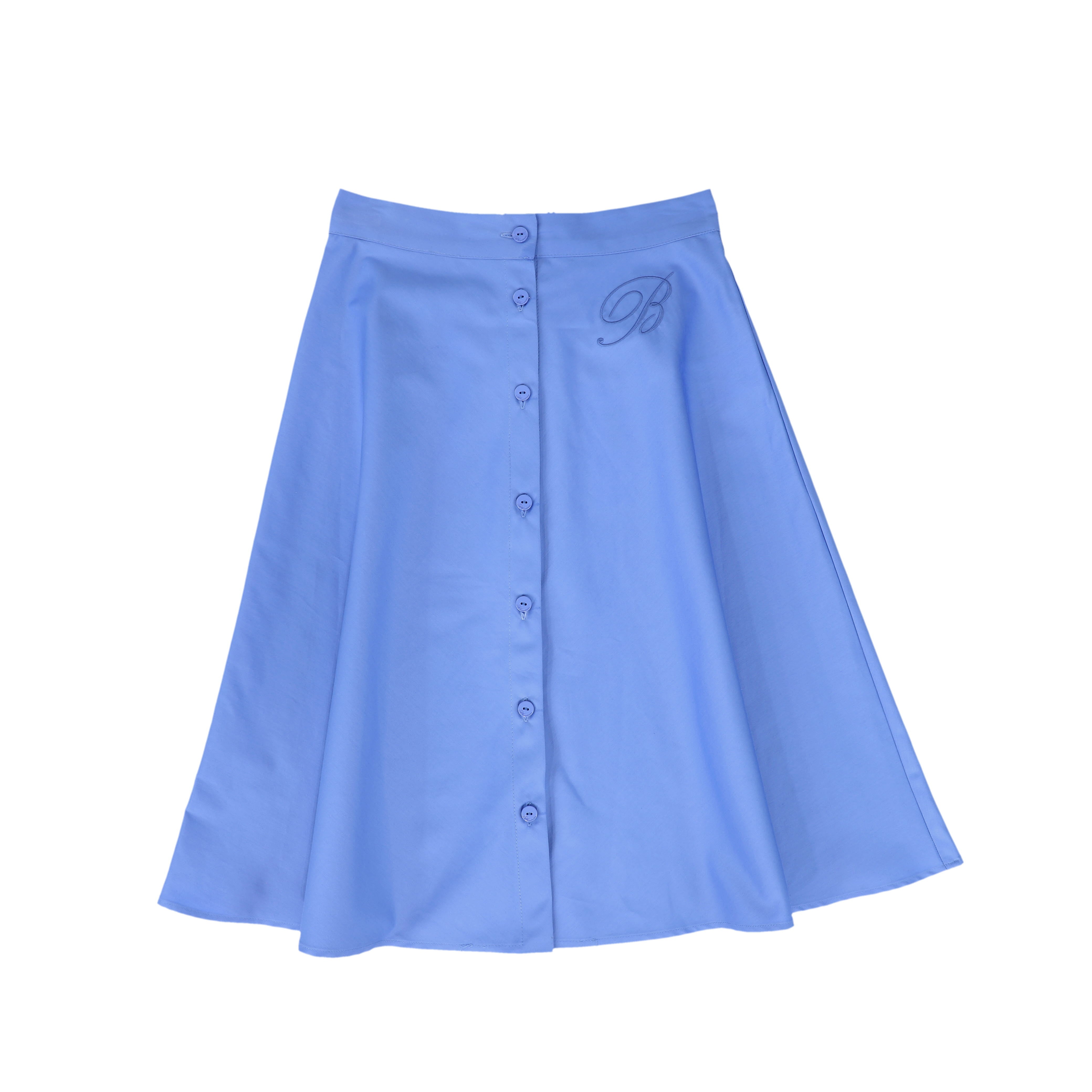 MISS BLUMARINE OXFORD BLUE BUTTON MIDI SKIRT [FINAL SALE] – Luibelle