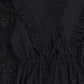 VENERA ARAPU BLACK EMBROIDERED PUFF SLEEVE MAXI DRESS