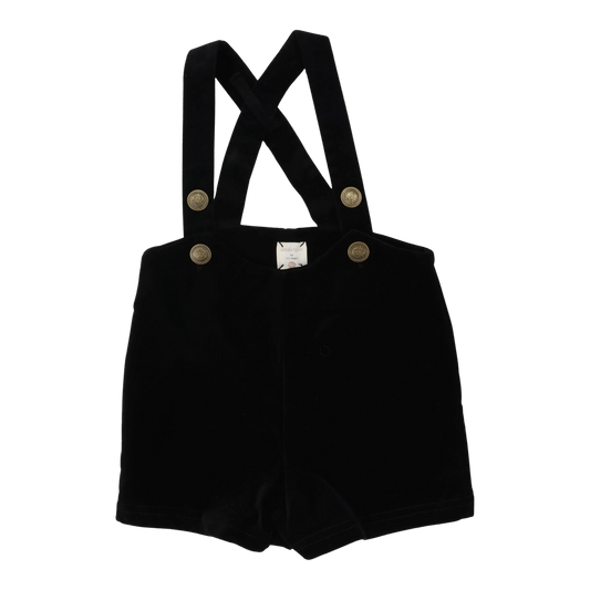 ANALOGIE BLACK VELVET SUSPENDER SHORTS