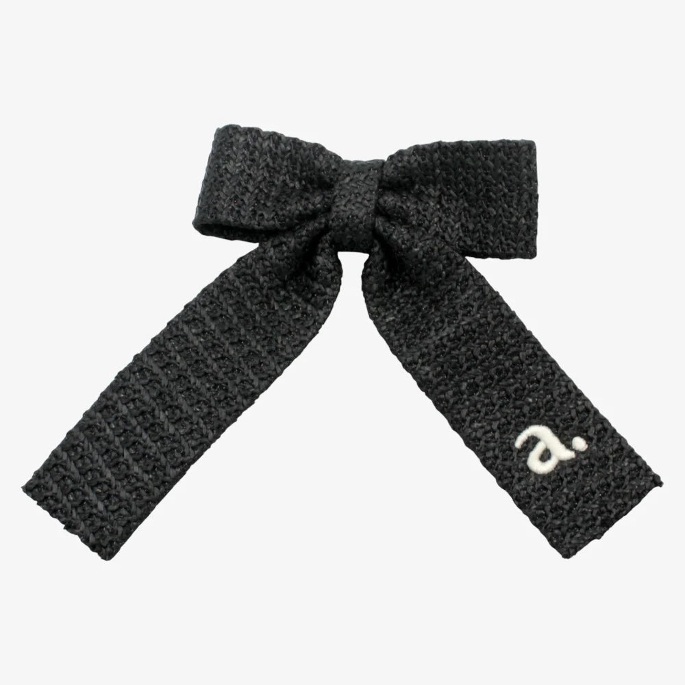ARCHI BLACK WOVEN BOW [FINAL SALE]