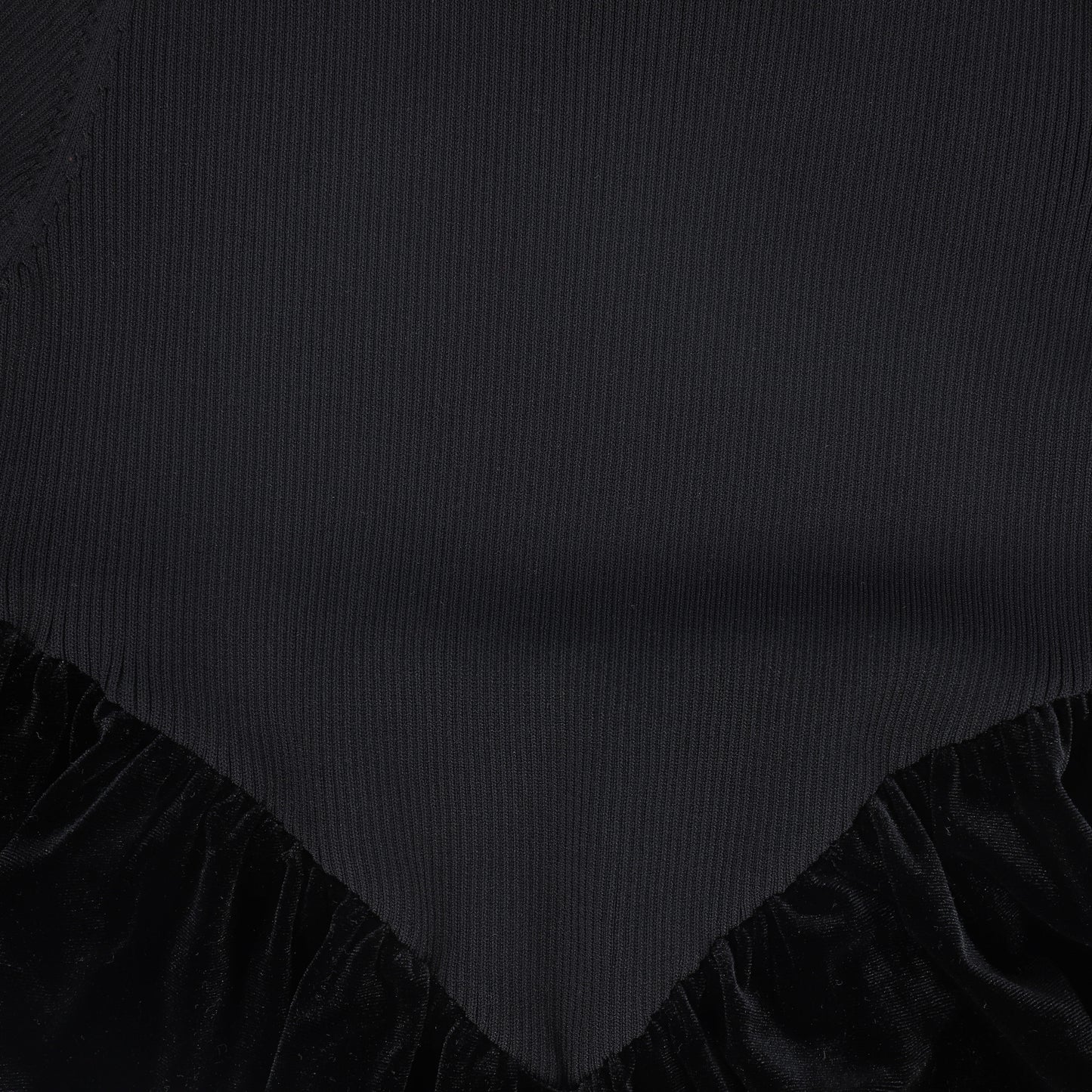 BAMBOO BLACK KNIT/VELOUR V PLEAT MAXI DRESS