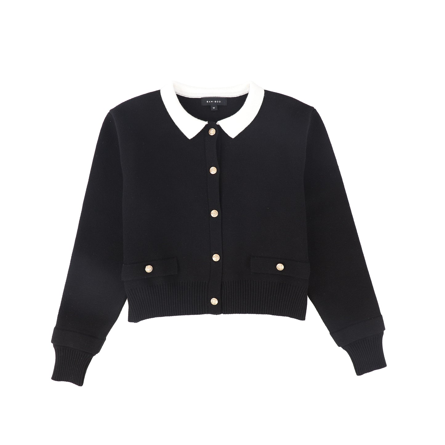 BAMBOO BLACK KNIT BUTTONED BLAZER