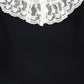VALENTINA BLACK LACE COLLAR RIBBED SWEATER