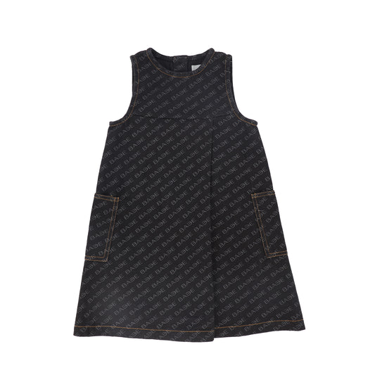 BACE COLLECTION BLACK PRINTED DENIM JUMPER