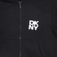 DKNY BLACK STACKED LOGO HOODED SWEATSHIRT
