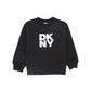 DKNY BLACK STACKED LOGO PULLOVER SWEATSHIRT