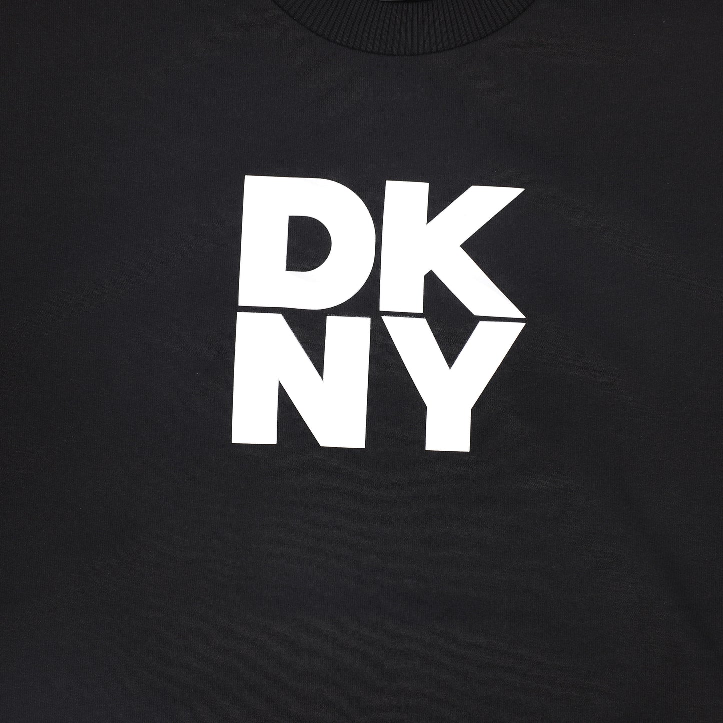 DKNY BLACK STACKED LOGO PULLOVER SWEATSHIRT