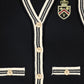 VALENTINA BLACK STRIPE TRIM KNIT VEST