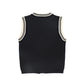 VALENTINA BLACK STRIPE TRIM KNIT VEST