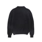 VALENTINA BLACK HEATHERED POM POM SWEATER