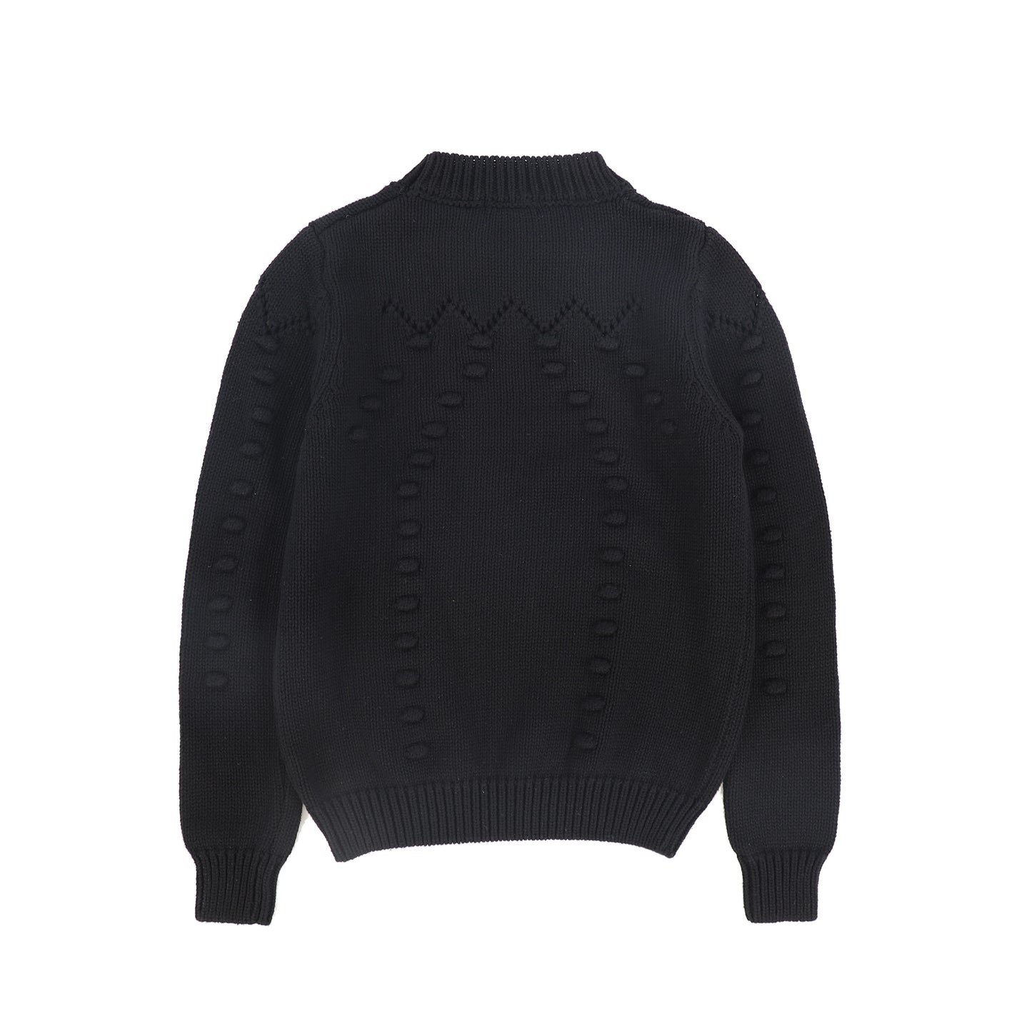 VALENTINA BLACK HEATHERED POM POM SWEATER