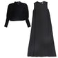 BACE COLLECTION BLACK VELOUR CROP TOP AND MAXI DRESS