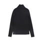 VALENTINA BLACK WRAP NECK TURTLENECK