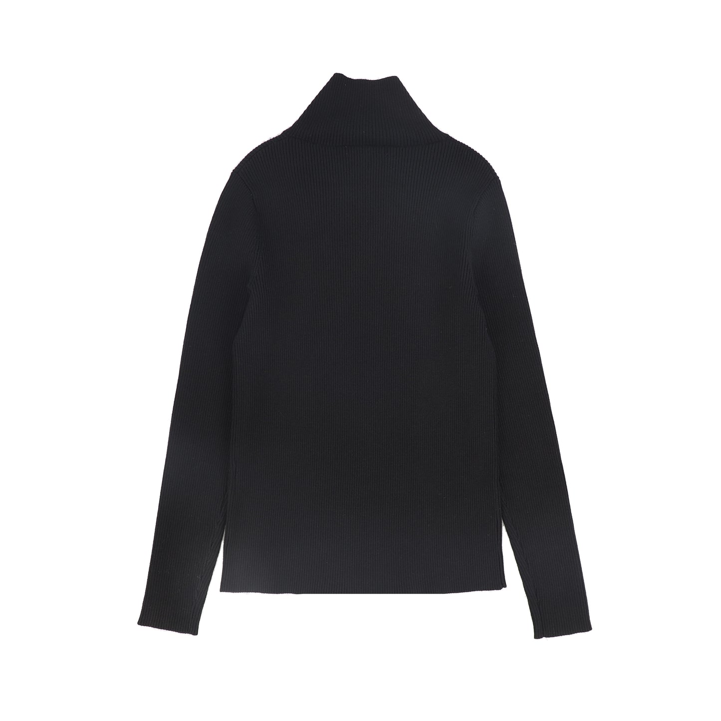 VALENTINA BLACK WRAP NECK TURTLENECK