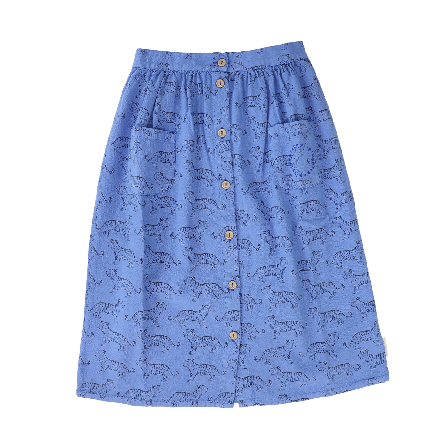 PIUPIUCHICK BLUE TIGER PRINT MIDI SKIRT