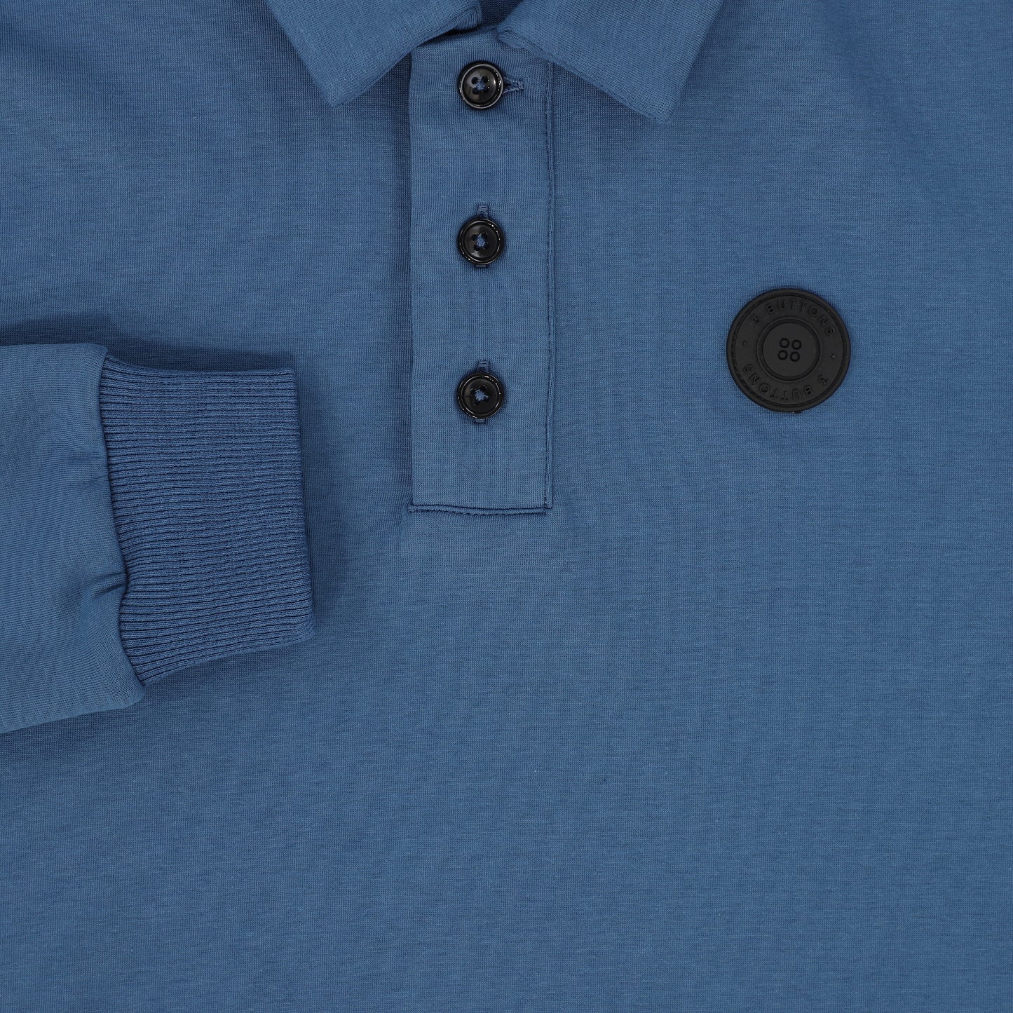 3 BUTTONS BLUE SWEATSHIRT POLO [FINAL SALE]