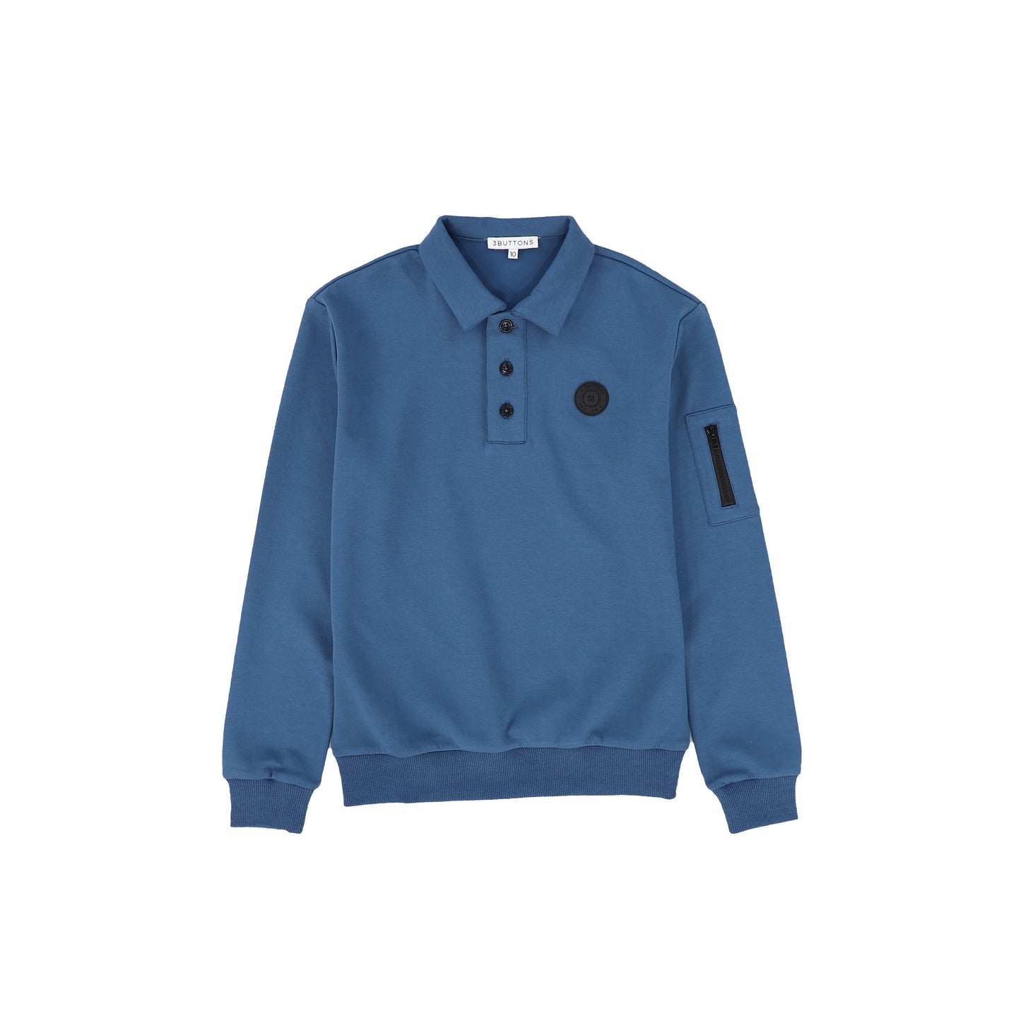 3 BUTTONS BLUE SWEATSHIRT POLO [FINAL SALE]