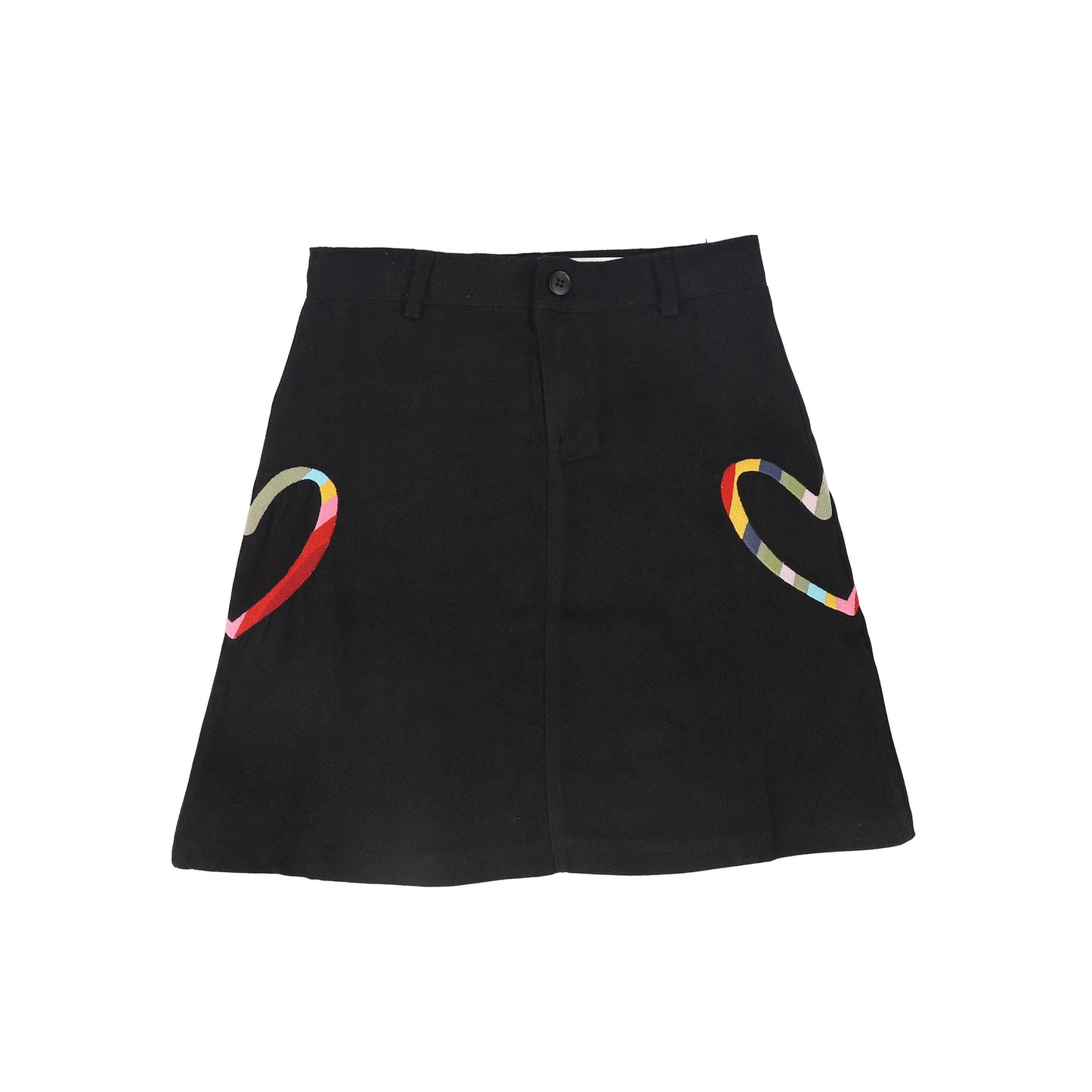 BOPOP BLACK HEART PATCH SKIRT